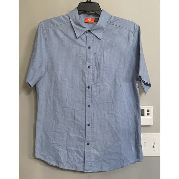 Merrell Button Up‎ Shirt Plqid Lightweight Hiking Active Outfoors Mens Large EUC - Picture 1 of 11